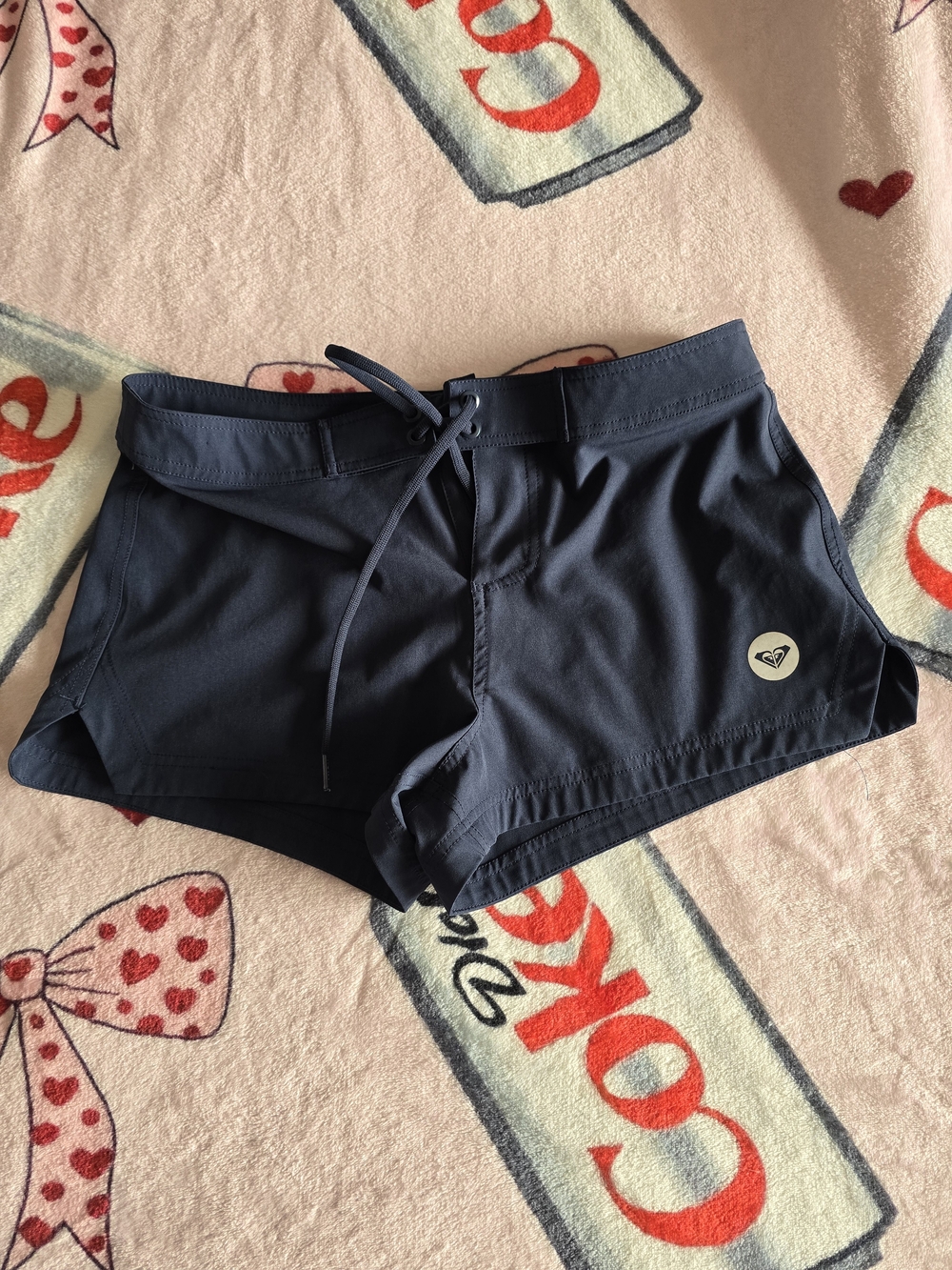 Roxy Navy Athletic Swim Shorts with Drawstring